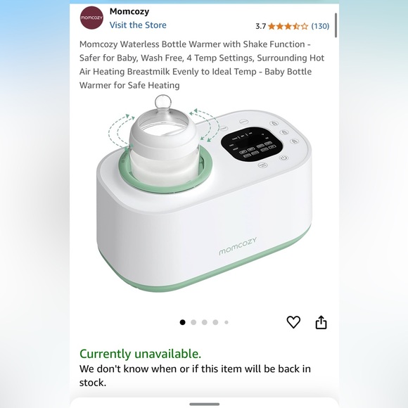 MomCozy Bottle Warmer Waterless with Shake Bottle Function MW04 Open Box - Picture 6 of 6